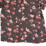 LAURA ASHLEY Womens Printed Top Brown Floral UK 8