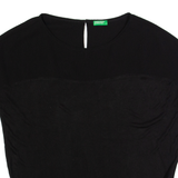 UNITED COLORS OF BENETTON Womens Top Black Viscose XS