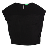 UNITED COLORS OF BENETTON Womens Top Black Viscose XS