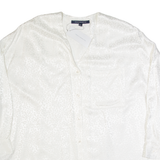 FRENCH CONNECTION Womens Oversized Shirt White 3/4 Sleeve Viscose Animal Print L