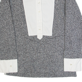 J.CREW Womens Shirt Grey High Neck Long Sleeve XXS