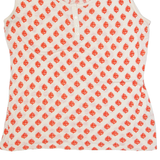 MONSOON Womens Printed Top White Sleeveless Spotted UK 10