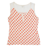 MONSOON Womens Printed Top White Sleeveless Spotted UK 10