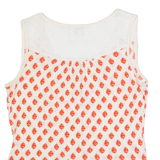 MONSOON Womens Printed Top White Sleeveless Spotted UK 10