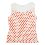 MONSOON Womens Printed Top White Sleeveless Spotted UK 10