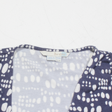 BODEN Ruched Womens Printed Top Blue V-Neck Spotted UK 12