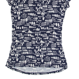 BODEN Ruched Womens Printed Top Blue V-Neck Spotted UK 12