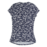 BODEN Ruched Womens Printed Top Blue V-Neck Spotted UK 12
