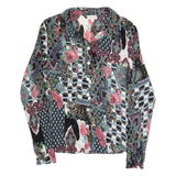 PHASE EIGHT Womens Printed Shirt Black Collared Long Sleeve Crazy Pattern M