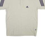 ADIDAS Mens Polo Shirt Beige L