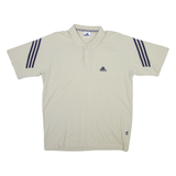 ADIDAS Mens Polo Shirt Beige L