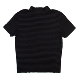 CALVIN KLEIN Mens Polo Shirt Black Striped L