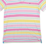 TOMMY HILFIGER Slim Fit Mens Polo Shirt Pink Striped XL