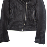 FROCCELLA Womens Biker Jacket Black Faux Leather M