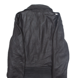 FROCCELLA Womens Biker Jacket Black Faux Leather M