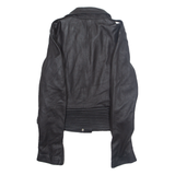 FROCCELLA Womens Biker Jacket Black Faux Leather M