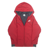 NIKE Womens Rain Jacket Red Hooded S