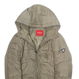 GUESS Womens Puffer Coat Green Hooded M