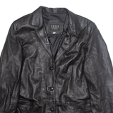 VERA PELLE Mens Jacket Black Faux Leather 2XL