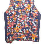 COLUMBIA Womens Puffer Coat Blue Nylon Hooded Crazy Pattern L