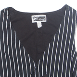 CHEF WEAR Mens Waistcoat Black Striped XS