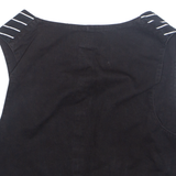 CHEF WEAR Mens Waistcoat Black Striped XS