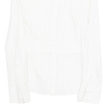 ZARA Womens Shirt Cream Collared Long Sleeve XS