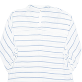 ZARA Hi-low Womens Printed Shirt White Collared Striped XS