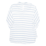 ZARA Hi-low Womens Printed Shirt White Collared Striped XS