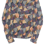 Womens Printed Shirt Black Collared Long Sleeve Floral M