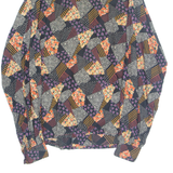 Womens Printed Shirt Black Collared Long Sleeve Floral M