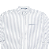 ZARA Oversized Womens Printed Shirt White Collared Striped XS