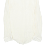 ZARA Womens Shirt Cream Collared Long Sleeve S