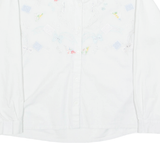 DUNE Womens Printed Shirt White Collared Long Sleeve 90s Floral M