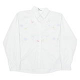 DUNE Womens Printed Shirt White Collared Long Sleeve 90s Floral M