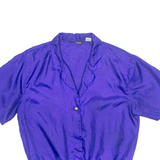 ASHLEIGH MORGAN Shirt Style Womens Blouse Blue Collared M