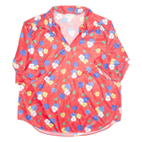 SIZE APPEAL Womens Printed Blouse Red Collared Floral UK 22