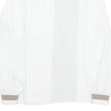 YARELL Side Buttons Womens Shirt White Collared Long Sleeve S