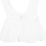 ZARA TRF Cropped Womens Top White V-Neck Sleeveless XS