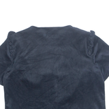 ZARA Velour Cropped Womens Shirt Blouse Blue M