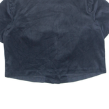 ZARA Velour Cropped Womens Shirt Blouse Blue M