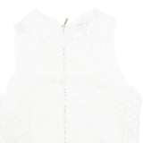 ZARA Semi Sheer Womens Top White Sleeveless Floral S