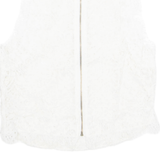 ZARA Semi Sheer Womens Top White Sleeveless Floral S