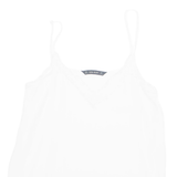 ZARA Womens Camisole Vest White Button Neck Sleeveless S