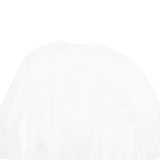 ZARA Sheer Womens Blouse White 3/4 Sleeve S