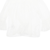 ZARA Sheer Womens Blouse White 3/4 Sleeve S