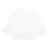 ZARA Sheer Womens Blouse White 3/4 Sleeve S