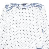 ZARA Womens Printed Blouse White Long Sleeve Floral L