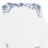 ZARA Womens Printed Blouse White Long Sleeve Floral L