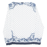 ZARA Womens Printed Blouse White Long Sleeve Floral L